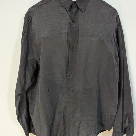 GP Shades 30% Silk half button Blouse s: M - Picture 5 of 12